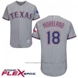 Maglia Baseball Uomo Texas Rangers Mitch Moreland Grigio Autentico Collection Flex Base
