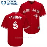 Maglia Baseball Uomo Toronto Blue Jays 6 Marcus Stroman Rosso 2017 Cool Base