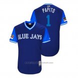 Maglia Baseball Uomo Toronto Blue Jays Aledmys Diaz 2018 LLWS Players Weekend Papito Blu