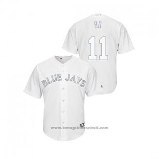 Maglia Baseball Uomo Toronto Blue Jays Bo Bichette 2019 Players Weekend Replica Bianco