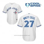 Maglia Baseball Uomo Toronto Blue Jays Brett Cecil 27 Bianco Home Cool Base