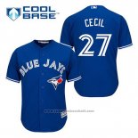Maglia Baseball Uomo Toronto Blue Jays Brett Cecil 27 Blu Alternato Cool Base