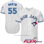 Maglia Baseball Uomo Toronto Blue Jays Russell Martin Autentico Collection Bianco Flex Base