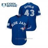 Maglia Baseball Uomo Toronto Blue Jays Sam Gaviglio 2019 Allenamento Primaverile Cool Base Blu