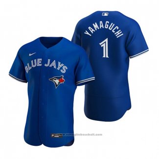 Maglia Baseball Uomo Toronto Blue Jays Shun Yamaguchi Autentico 2020 Alternato Blu