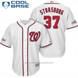 Maglia Baseball Uomo Washington Nationals 2017 Postseason Stephen Strasburg Bianco Cool Base