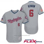 Maglia Baseball Uomo Washington Nationals 2017 Stelle e Strisce Anthony Rendon Grigio Flex Base