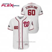 Maglia Baseball Uomo Washington Nationals Hunter Strickland 2019 Postseason Flex Base Bianco