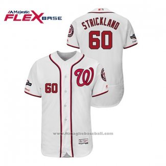 Maglia Baseball Uomo Washington Nationals Hunter Strickland 2019 Postseason Flex Base Bianco