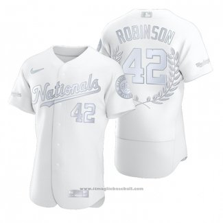 Maglia Baseball Uomo Washington Nationals Jackie Robinson Award Collection Retired Number Bianco