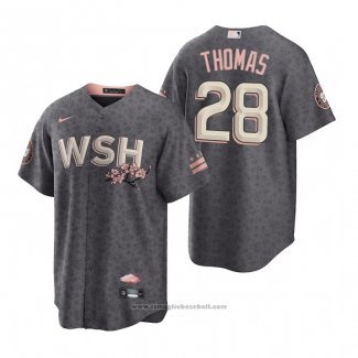 Maglia Baseball Uomo Washington Nationals Lane Thomas 2022 City Connect Replica Grigio