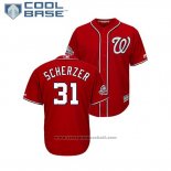 Maglia Baseball Uomo Washington Nationals Max Scherzer 2018 All Star Cool Base Scarlet