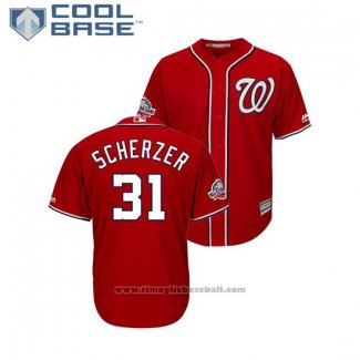 Maglia Baseball Uomo Washington Nationals Max Scherzer 2018 All Star Cool Base Scarlet