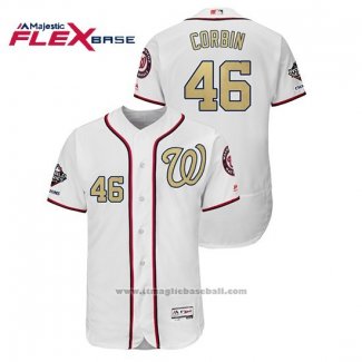 Maglia Baseball Uomo Washington Nationals Patrick Corbin 2019 Gold Program Flex Base Bianco