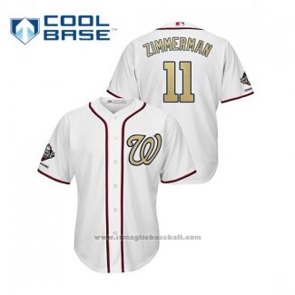 Maglia Baseball Uomo Washington Nationals Ryan Zimmerman 2019 Gold Program Cool Base Bianco