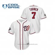 Maglia Baseball Uomo Washington Nationals Trea Turner 2019 Cool Base Alternato Bianco