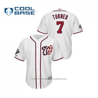 Maglia Baseball Uomo Washington Nationals Trea Turner 2019 Cool Base Alternato Bianco