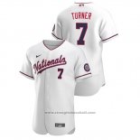 Maglia Baseball Uomo Washington Nationals Trea Turner Autentico 2020 Alternato Bianco