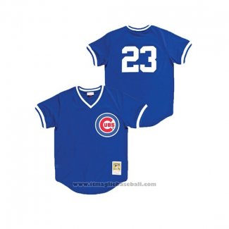 Maglia Baseball Bambino Chicago Cubs Ryne Sandberg Cooperstown Collection Mesh Batting Practice Blu