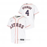 Maglia Baseball Bambino Houston Astros George Springer Replica Primera Bianco