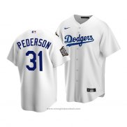 Maglia Baseball Bambino Los Angeles Dodgers Joc Pederson 2020 Primera Replica Bianco