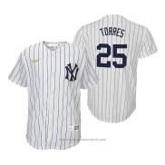 Maglia Baseball Bambino New York Yankees Gleyber Torres Cooperstown Collection Primera Bianco