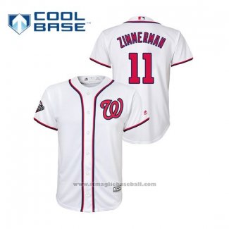 Maglia Baseball Bambino Washington Nationals Ryan Zimmerman 2019 World Series Bound Cool Base Bianco