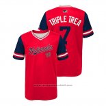 Maglia Baseball Bambino Washington Nationals Trea Turner 2018 LLWS Players Weekend Triple Trea Rosso