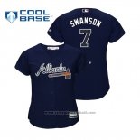 Maglia Baseball Donna Atlanta Braves Dansby Swanson Cool Base Alternato Blu