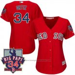 Maglia Baseball Donna Boston Red Sox 34 David Ortiz Rosso Retirement