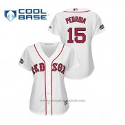 Maglia Baseball Donna Boston Red Sox Dustin Pedroia Cool Base 2019 London Series Bianco