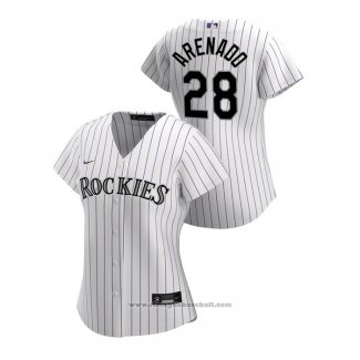 Maglia Baseball Donna Colorado Rockies Nolan Arenado 2020 Replica Home Bianco