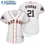 Maglia Baseball Donna Houston Astros 2017 World Series Campeones Derek Fisher Bianco Cool Base