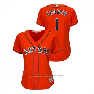 Maglia Baseball Donna Houston Astros Carlos Correa Cool Base Arancione