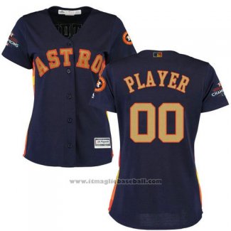 Maglia Baseball Donna Houston Astros Personalizzate 2018 Blu