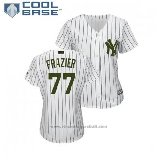 Maglia Baseball Donna New York Yankees Clint Frazier 2018 Memorial Day Cool Base Bianco