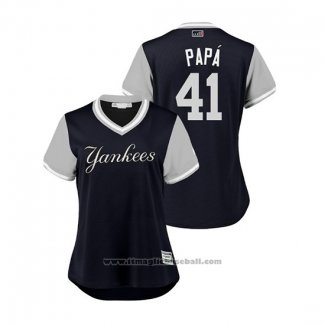 Maglia Baseball Donna New York Yankees Miguel Andujar 2018 LLWS Players Weekend Papa Blu