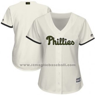 Maglia Baseball Donna Philadelphia Phillies Personalizzate 2018 Bianco