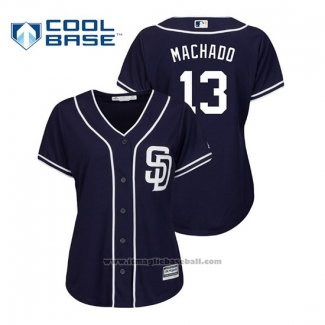 Maglia Baseball Donna San Diego Padres Manny Machado Cool Base Alternato Blu