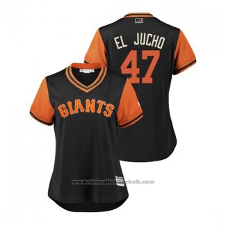 Maglia Baseball Donna San Francisco Giants Johnny Cueto 2018 LLWS Players Weekend El Jucho Nero