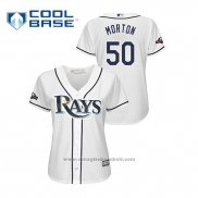 Maglia Baseball Donna Tampa Bay Rays Charlie Morton 2019 Postseason Cool Base Bianco