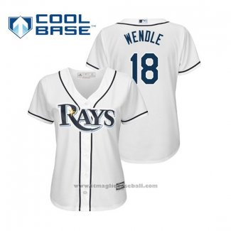 Maglia Baseball Donna Tampa Bay Rays Joey Wendle Cool Base Home 2019 Bianco