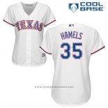 Maglia Baseball Donna Texas Rangers Cole Hamels Bianco Autentico Collection Cool Base