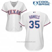 Maglia Baseball Donna Texas Rangers Cole Hamels Bianco Autentico Collection Cool Base