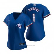 Maglia Baseball Donna Texas Rangers Elvis Andrus Replica Alternato Blu