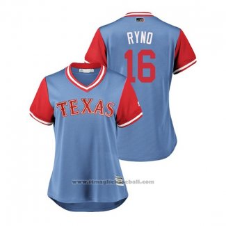 Maglia Baseball Donna Texas Rangers Ryan Rua 2018 LLWS Players Weekend Ryno Blu