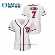 Maglia Baseball Donna Washington Nationals Trea Turner 2019 Postseason Cool Base Bianco