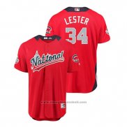 Maglia Baseball Uomo All Star Chicago Cubs Jon Lester 2018 Home Run Derby National League Rosso