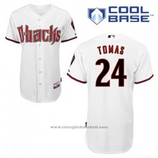 Maglia Baseball Uomo Arizona Diamondbacks 24 Yasmany Tomas Home Bianco Cool Base