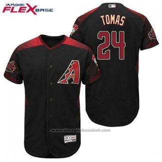 Maglia Baseball Uomo Arizona Diamondbacks 24 Yasmany Tomas Nero Rosso Alternato Flex Base